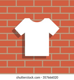 T-shirt icon, vector illustration. Flat design style