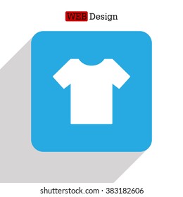 Tshirt icon, vector illustration. Flat design style
