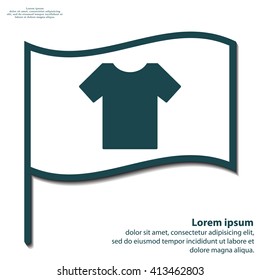 Tshirt icon, vector illustration. Flat design style