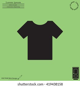 Tshirt icon, vector illustration. Flat design style