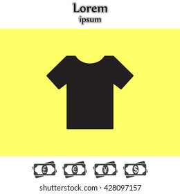 Tshirt icon, vector illustration. Flat design style