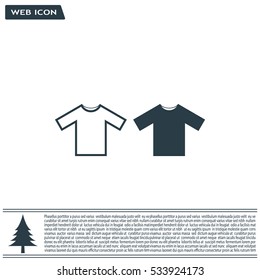 Tshirt icon, vector illustration. Flat design style