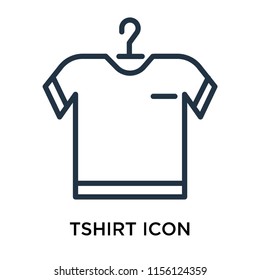 Tshirt Icon Vector Isolated On White Background, Tshirt Transparent Sign , Line Symbol Or Linear Element Design In Outline Style