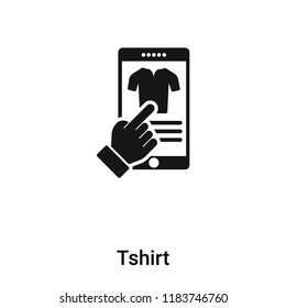 Tshirt icon vector isolated on white background, logo concept of Tshirt sign on transparent background, filled black symbol