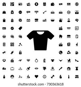 T-shirt icon vector isolated on white background. set of filled shopping icons.