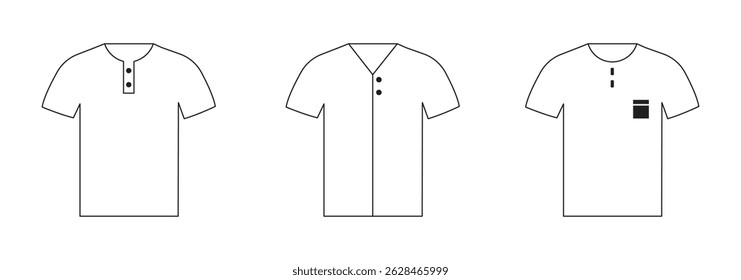 T-shirt icon vector,  with outline t shirt icons set isolated on white background. t shirt icon thin line outline linear t shirt symbol eps 10