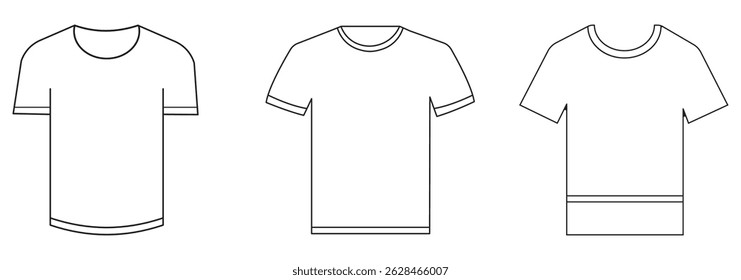 T-shirt icon vector,  with outline t shirt icons set isolated on white background. t shirt icon thin line outline linear t shirt symbol eps 10