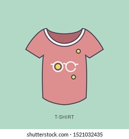 T-shirt Icon Vector. Simple flat symbol. solid color with outline concept.