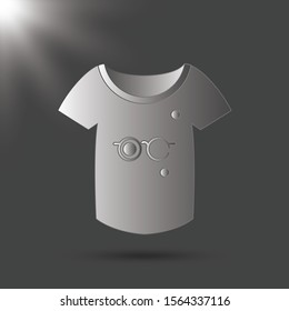 T-shirt Icon Vector. Simple gray symbol.