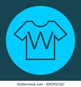 t-shirt icon with w alphabet vector design template. laundry alphabet icon.