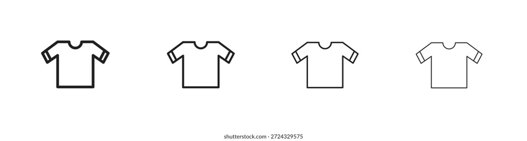 Iconos de la camiseta para el concepto móvil y el color del Diseño web editable