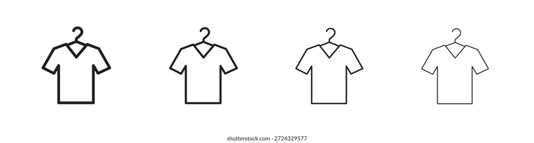 Ícones de camiseta para conceito móvel e cor de design web editável