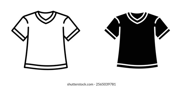 Tshirt icons in outline and fill. vector illustration for ui.