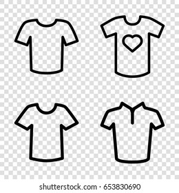 T-shirt icons set. set of 4 t-shirt outline icons such as