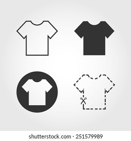 t-shirt icons set, flat design