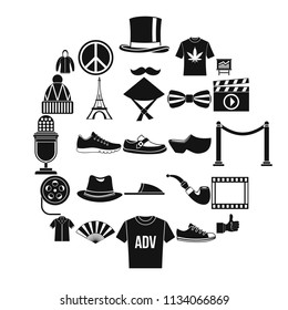 T-shirt icons set. Simple set of 25 t-shirt vector icons for web isolated on white background