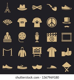 T-shirt icons set. Simple set of 25 t-shirt vector icons for web for any design