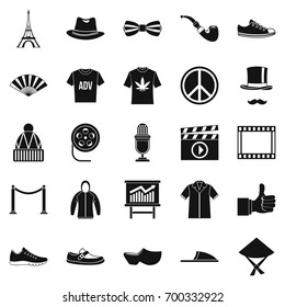 T-shirt icons set. Simple set of 25 t-shirt vector icons for web isolated on white background