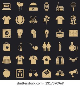 Tshirt icons set. Simple style of 36 tshirt vector icons for web for any design