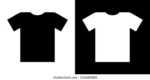 T-shirt icons. Two-tone version on black and white background
