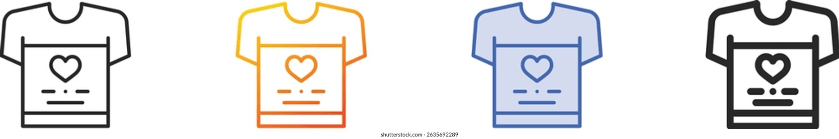 tshirt icon.Thin Linear, Gradient, Blue Stroke and bold Style Design Isolated On White Background