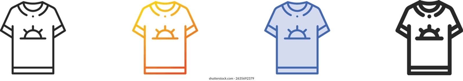 tshirt icon.Thin Linear, Gradient, Blue Stroke and bold Style Design Isolated On White Background