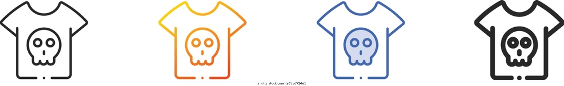 tshirt icon.Thin Linear, Gradient, Blue Stroke and bold Style Design Isolated On White Background