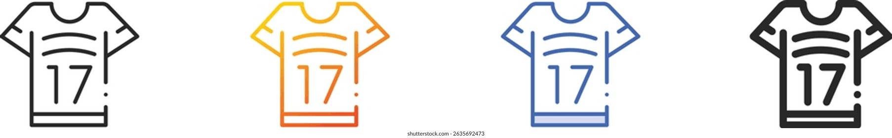 tshirt icon.Thin Linear, Gradient, Blue Stroke and bold Style Design Isolated On White Background
