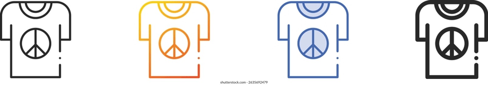 tshirt icon.Thin Linear, Gradient, Blue Stroke and bold Style Design Isolated On White Background