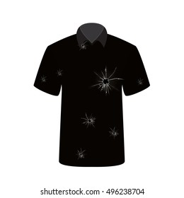 T-shirt with the image of the shot. Vector Illustration. EPS10