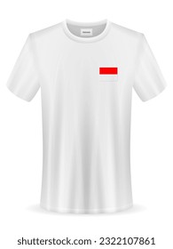Tshirt with Indonesia flag on a white background. Vector illustration.