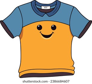 T-shirt isolated on white background cute cartoon style vector illustration