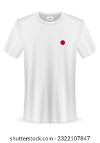 Tshirt with Japan flag on a white background. Vector illustration.