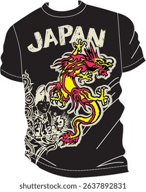 T-shirt with a Japanese dragon and the word Japan