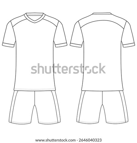 T-shirt jersey and shorts pant for template front and back VECTOR DESIGN	