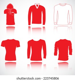 t-shirt, jerseys and sweater set, vector collection