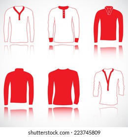 t-shirt, jerseys and sweater set, vector collection