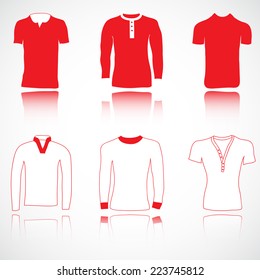 t-shirt, jerseys and sweater set, vector collection