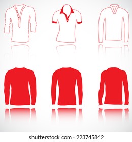 t-shirt, jerseys and sweater set, vector collection