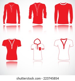 t-shirt, jerseys and sweater set, vector collection