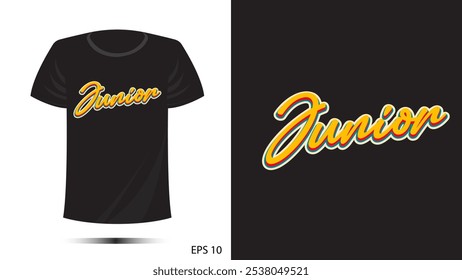 t-shirt junior text design. Vector template in modern lettering and typography cool For t-shirt prints and other uses