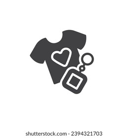 T-shirt and keychain vector icon. filled flat sign for mobile concept and web design. Souvenir gifts glyph icon. Symbol, logo illustration. Vector graphics