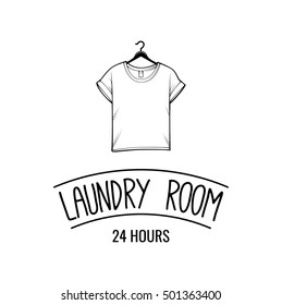 T-shirt laundry and dry cleaning logo, emblem and design element. t-shirt. Vector Illustration