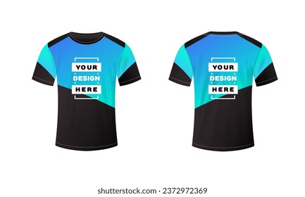 T-shirt layout. Flat, color, t-shirt for your design, t-shirt mockup, clothing layout, your design here. Vector illustration