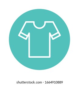 tshirt line and block style icon design, Cloth fashion style wear store shop retail fabric and made theme Vector illustration