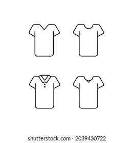 t-shirt line flat icon set logo