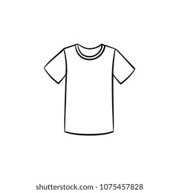 T-shirt line icon isolated on white background. Vector line icon of t-shirt for infographic, website or app.