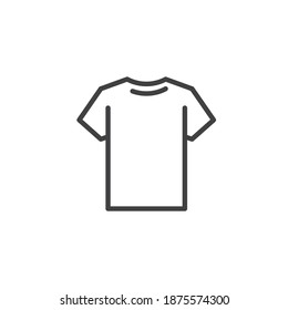 T-shirt line icon. linear style sign for mobile concept and web design. Short sleeve shirt outline vector icon. Symbol, logo illustration. Vector graphics