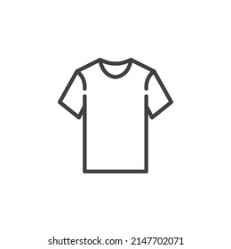 T-shirt line icon. linear style sign for mobile concept and web design. Short sleeve t-shirt outline vector icon. Symbol, logo illustration. Vector graphics