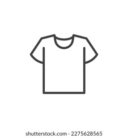 Icono de la línea de la camiseta. signo de estilo lineal para concepto móvil y diseño web. Icono del vector de contorno de la camisa de manga corta. Símbolo, ilustración del logotipo. Gráficos vectoriales